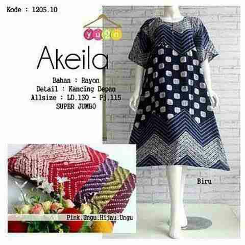 Daster jumbo akeila baju tidur batik murah setelan wanita piyama midi kekinian grosir batik solo