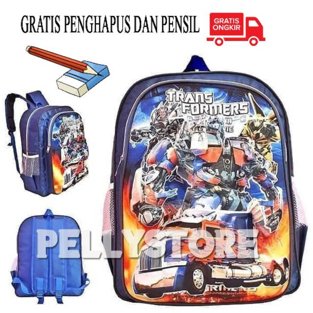 TAS ANAK TRANSFORMER TAS ANAK RANGSEL SD TAS ANAK TRANSFORMER GRATIS PENSIL DAN PENGHAPUS