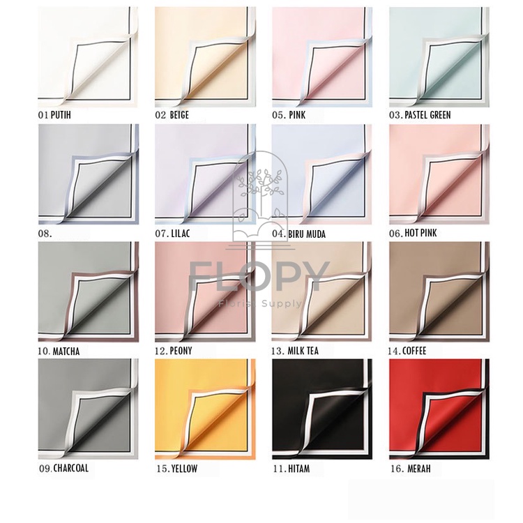 

[5 Lembar] Cellophane Double List Color Kertas Buket Bunga / Tisu Bunga Waterproof - FWVA