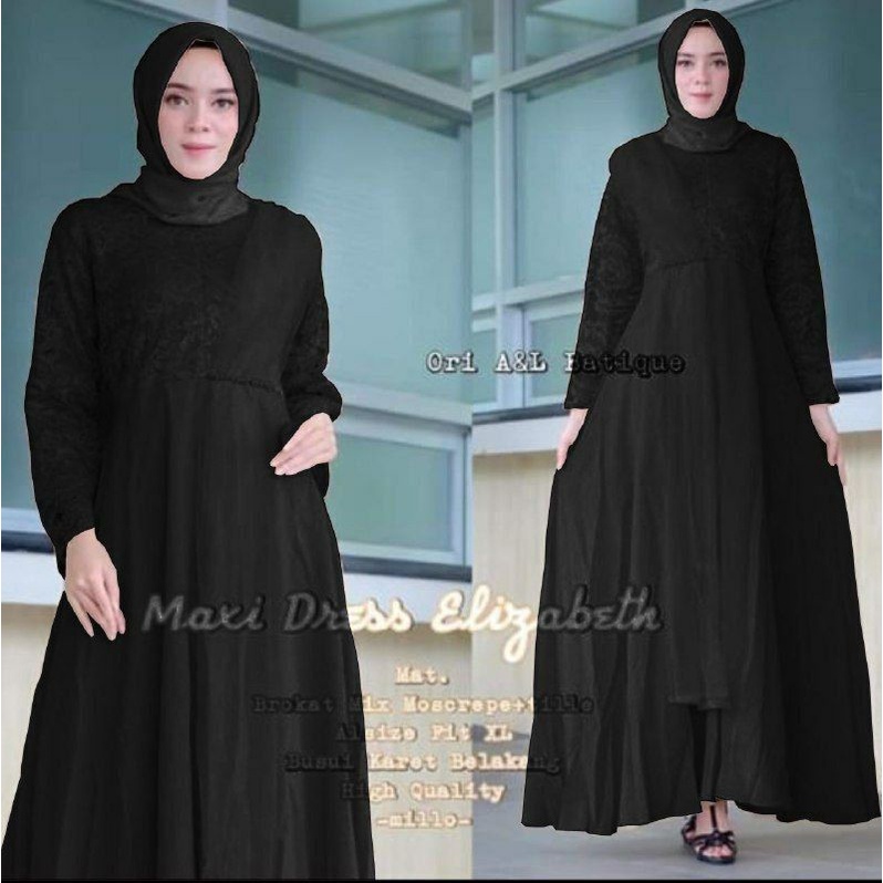 Gamis busui/Susun Gamis Tille jaring  Polos/Busui Simple