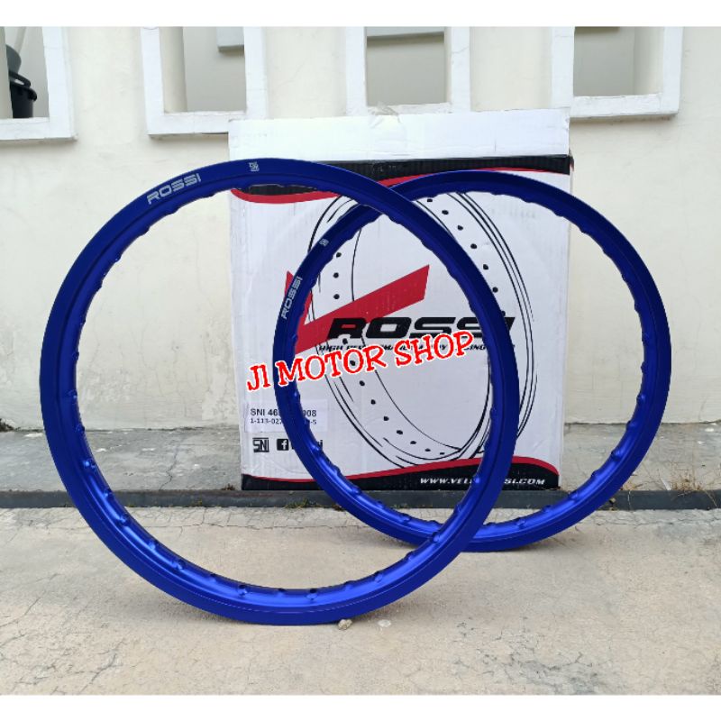 Sepasang VELG ROSSI 140 160 Ring 18 HITAM BIRU