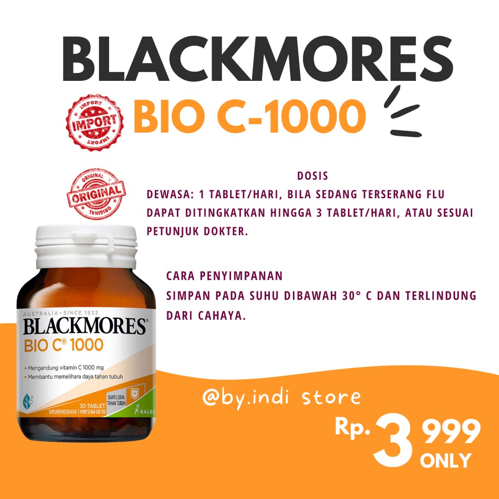 [ECER] BLACKMORES BIO C 1000 ORIGINAL IMPORT