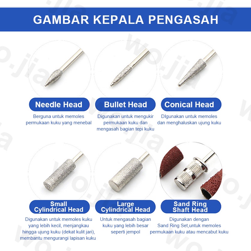 ❤️TERMURAH!!! ❤️Electric Nail Drill Grinding Manicure Machine Mesin Kikir Amplas Kuku Wojia