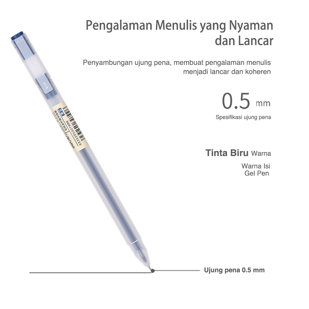 Deli Color Gel Pen Pulpen Gel 8 Warna Cerah Needle Tip 0.5mm Panjang Penulisan Hingga 400m A119/PCS Image 7