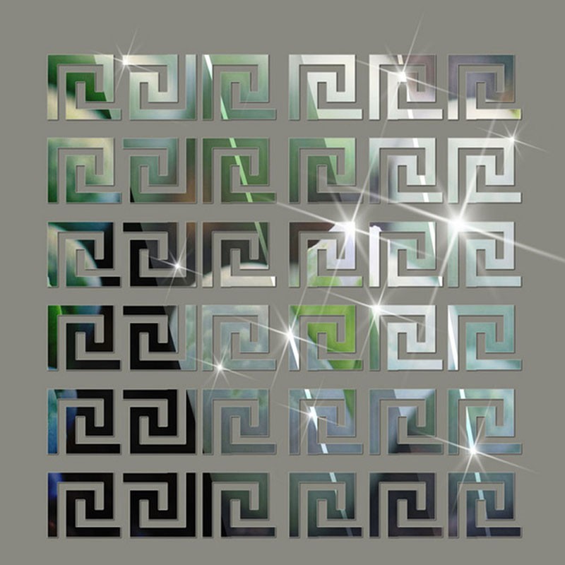 10 Pcs Stiker Dinding 3D Bahan Akrilik Dapat Dilepas Dengan Perekat