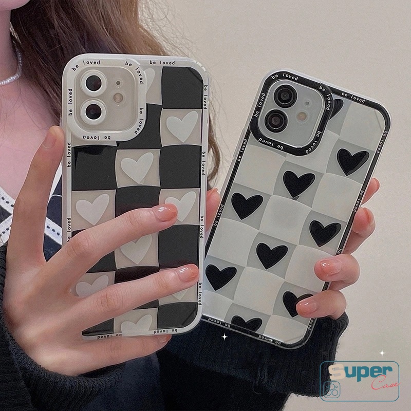 Casing Infinix Note 11 12 10 Pro Infinix Hot 12i 11s NFC 10Lite 8 10 9 12 11 Play Smart 5 6 4 Play Plus Fashion Love Heart Soft Tpu Couple Shockproof Plaid Back Full Cover