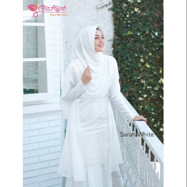 Sarah dress white glizhijab