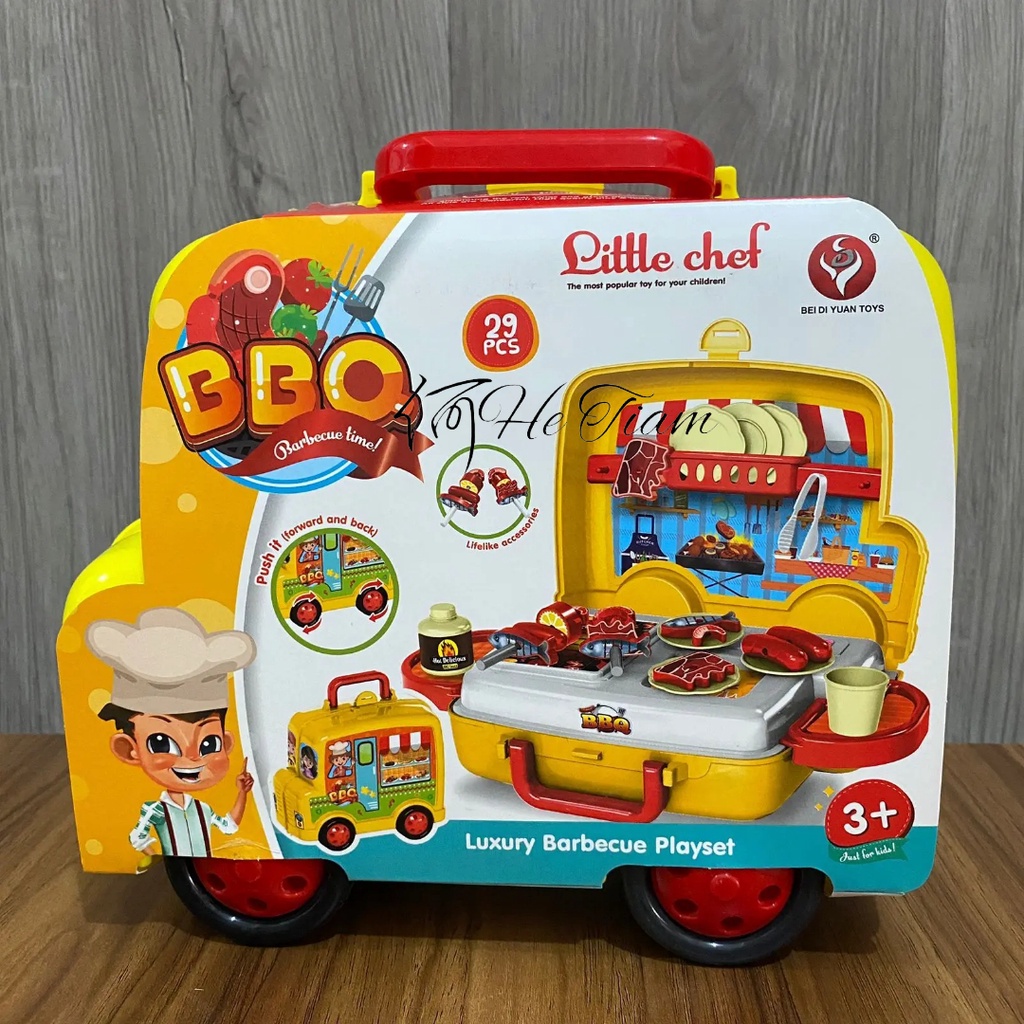 Mainan Little Chef BBQ Koper / Mainan Masak Masakan BBQ Koper Anak