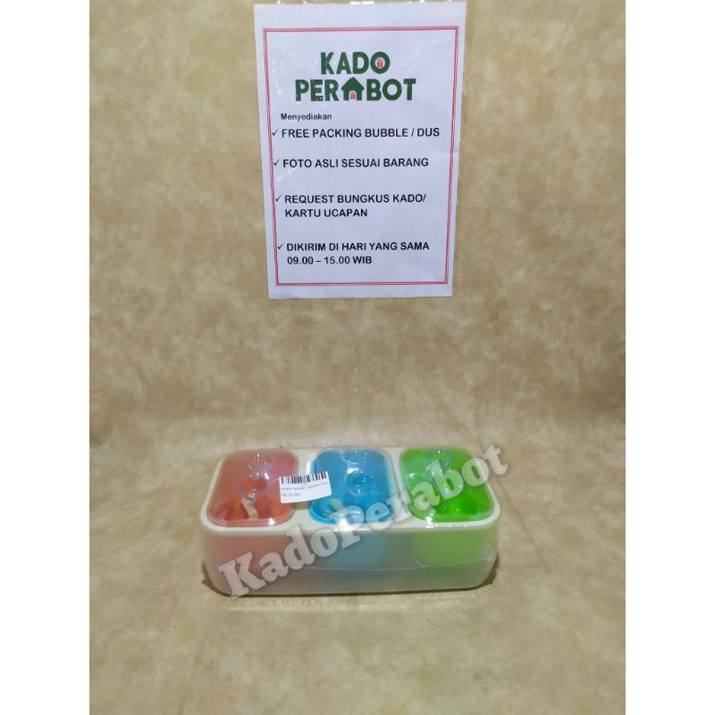 tempat bumbu lemony 9315- tempat bumbu 3in 1 - tempat bumbu dapur cantik