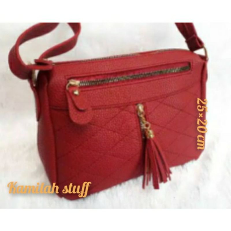 Tas wanita classy selempang kulit jeruk sintetis