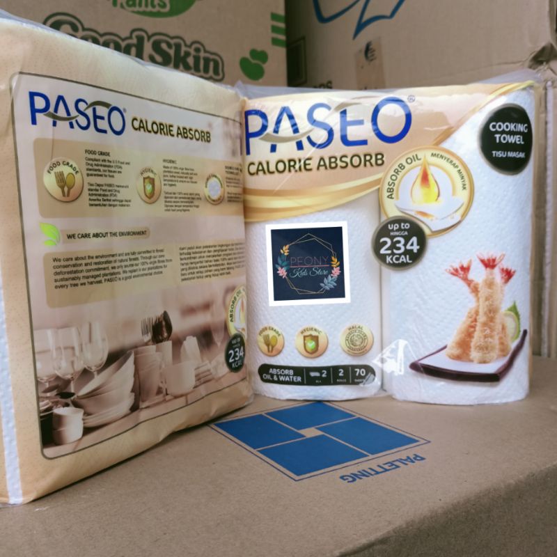 tissue paseo kitchen towel 2 roll/tisue tisu dapur calorie absorb 2rol