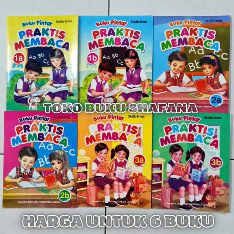 Buku Anak - Paket Lengkap Buku Pintar Praktis Membaca Jilid 1A Sampai 3B Untuk PAUD TK dan SD Penerbit Bintang Indonesia