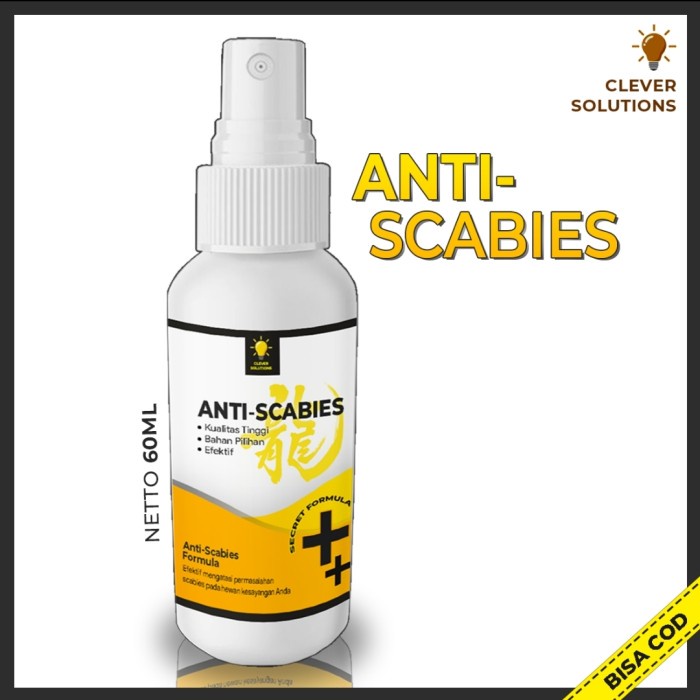 ANTI SCABIES - Obat Jamur Kucing Scabies 60 ML CLEVER SOLUTION