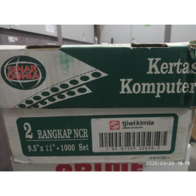 

Kertas Continuous Form Merek Sinar Dunia 2ply 1000 lembar uk. 9,5" X 11
