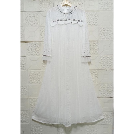 Dress Brukat Putih ORI by Ozias