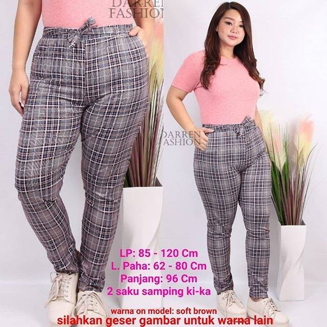 Harem Pants Kotak Jumbo XXL fit XXXL . Celana Katun Kotak Jumbo Murah . Celana Panjang Harem Kotak