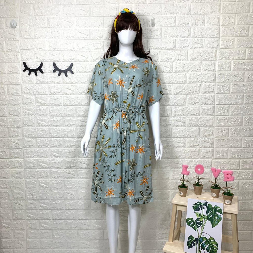Daster Rayon AMRO Tali Serut Motif Baju Tidur Wanita Dewasa Adem Busui Bumil Homedress Sleepwear