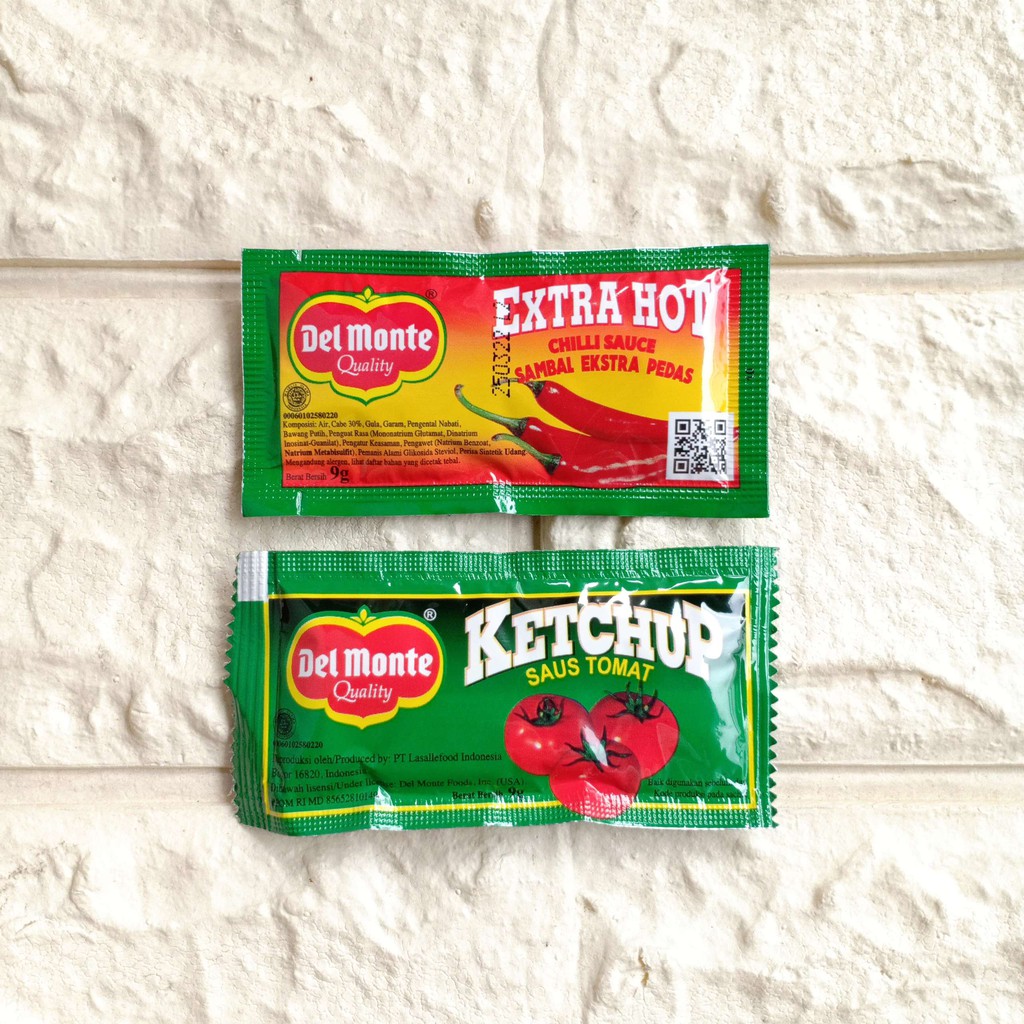 

Delmonte Sachet 9gr Del Monte Sambal Ekstra Pedas Saus Saos Tomat Ketcup Chilli Sauce Extra Hot 9 gr