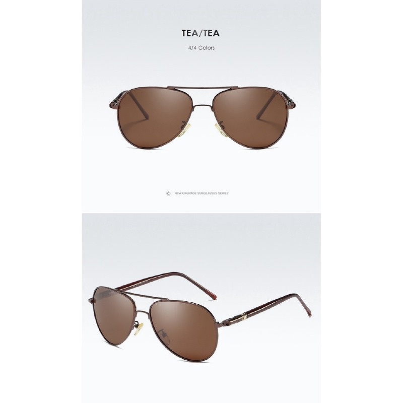 (YUZHU) Bayar di Tempat Terpolarisasi Kacamata Hitam Wanita/Pria Aviator Besi Frame Sunglasses