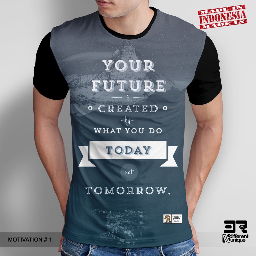 [ COD ] KAOS PRINTING GAMBAR MOTIVATION 1 - BAJU MOTIFASI dorongan, impuls, insentif, katalis, peran