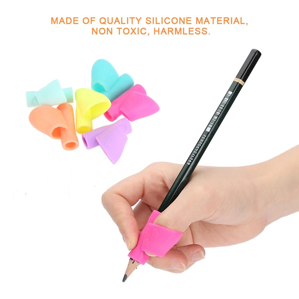 

BEBAS ONGKIR 6pcs/set Silicone Pencil Holder Pen Writing Aid Grip Posture Correction Tools for
