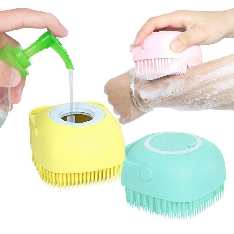 Sikat Badan Sikat Kepala Sikat Mandi Sillicon lembut Spons Sillicon Bubble Bath Shower Brush - Dispenser Silicone Scrubber Bath Brush - Spons