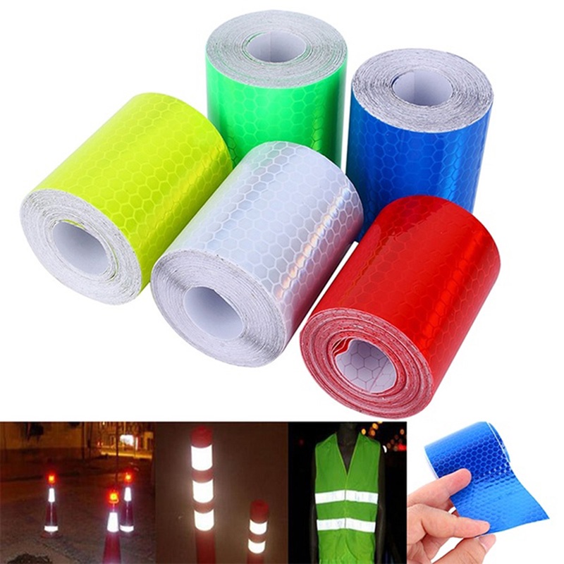 5cm X100cm Warning Tape Stickers Forewarn Light Reflector Protective Sticker Reflective Film Reflective Car Safety Mark Automotive Related Products