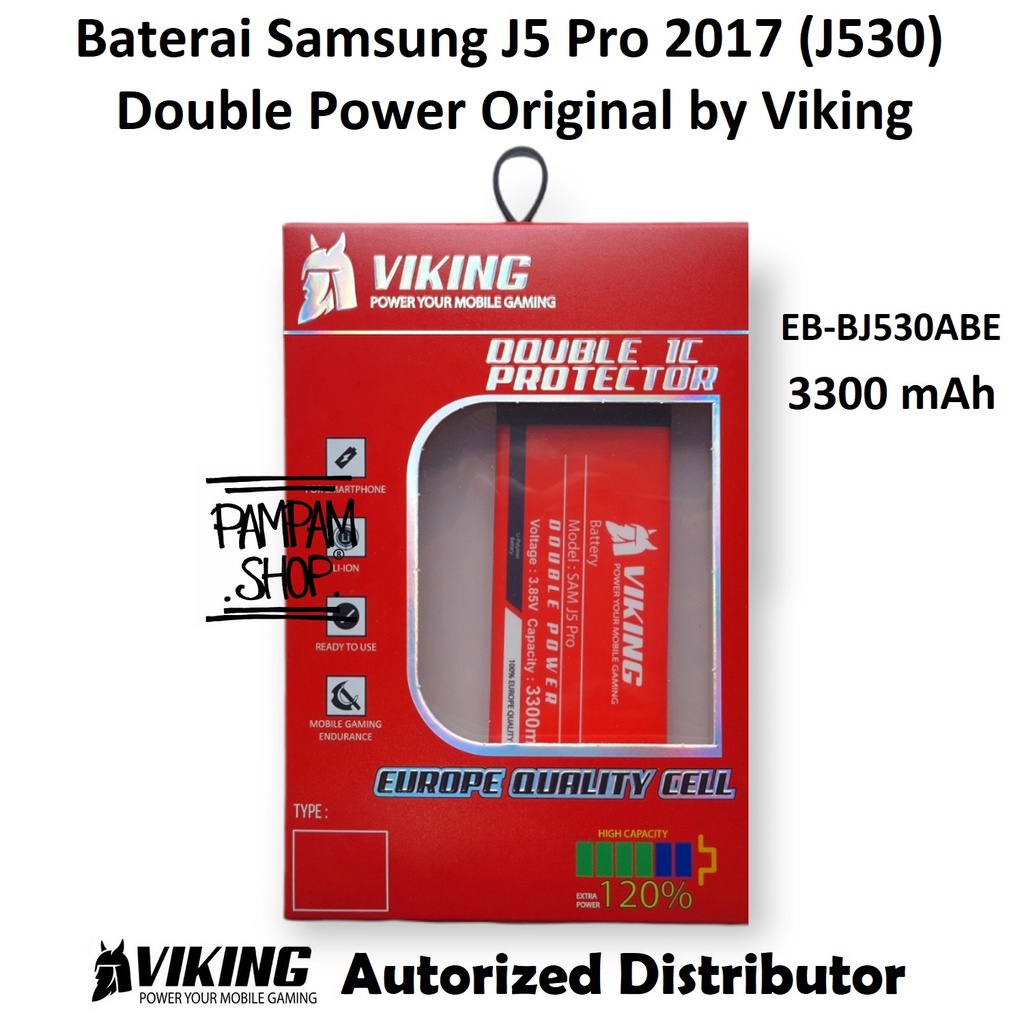 Baterai VIKING Double Power Original Samsung Galaxy J5 PRO J530 EB-BJ530ABE Batre Batrai Battery Ori HP Handphone