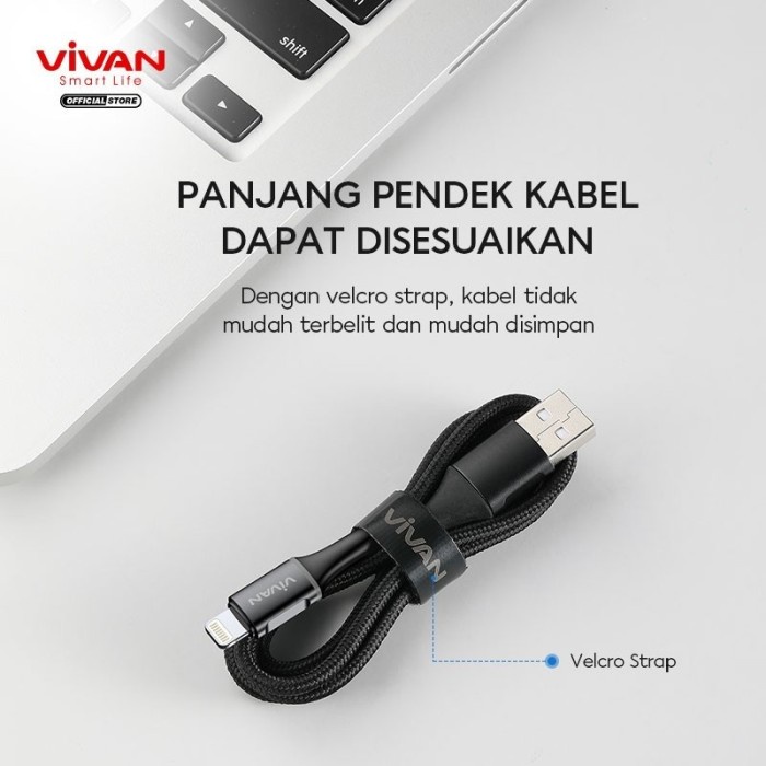 Cable Protector Vivan Tali Pengikat Kabel Velcro Tape Vvt01 (Isi 20 Pcs) 13Cm