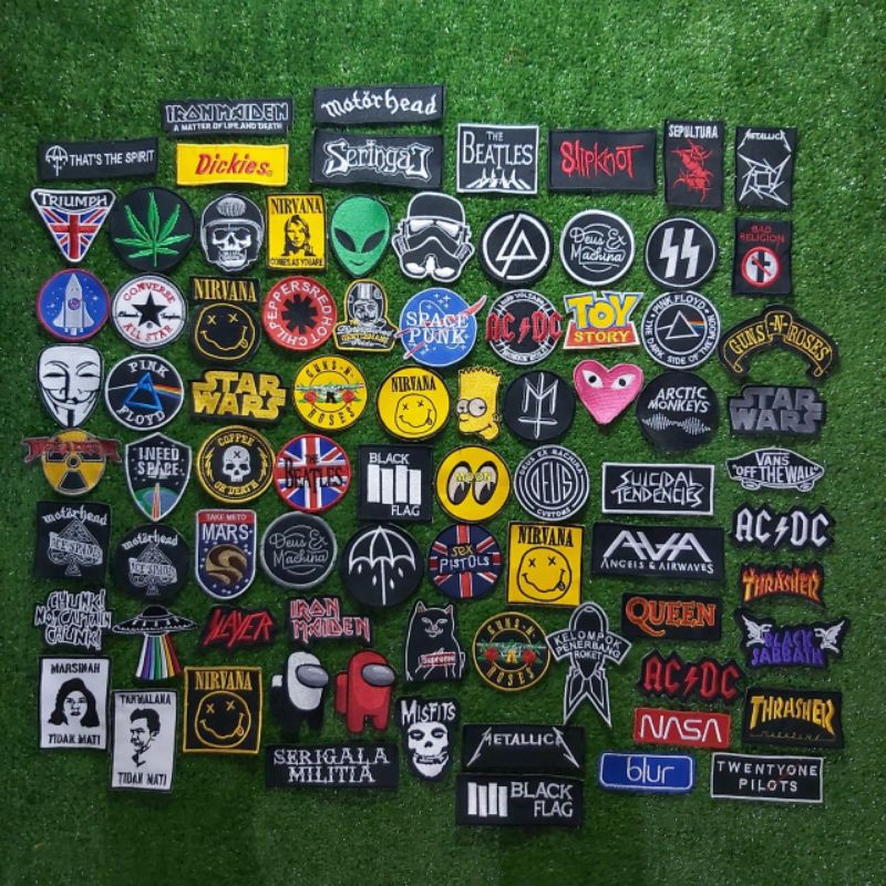 BISA ORDER 1 pcs Bordir logo bet badge  atau nama atau gambar emblem patch buat tempel di baju seragam  atau jaket