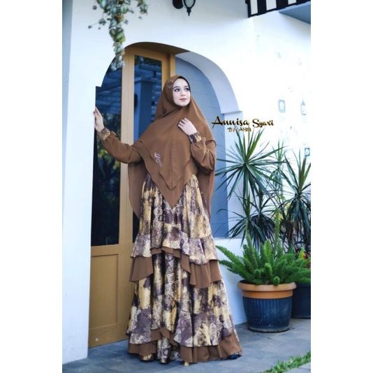 Set Syari Ceruty Babydoll | Gamis Annisa Syari by ASM | Gamis Original | Gamis Premium | Gamis Canti