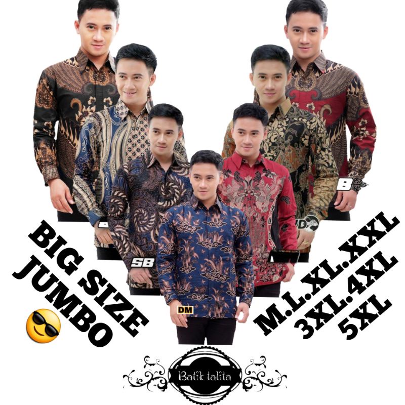 KEMEJA BATIK PRIA LENGAN PANJANG BIG SIZE JUMBO M.L.XL.XXL.3XL.4XL.5XL