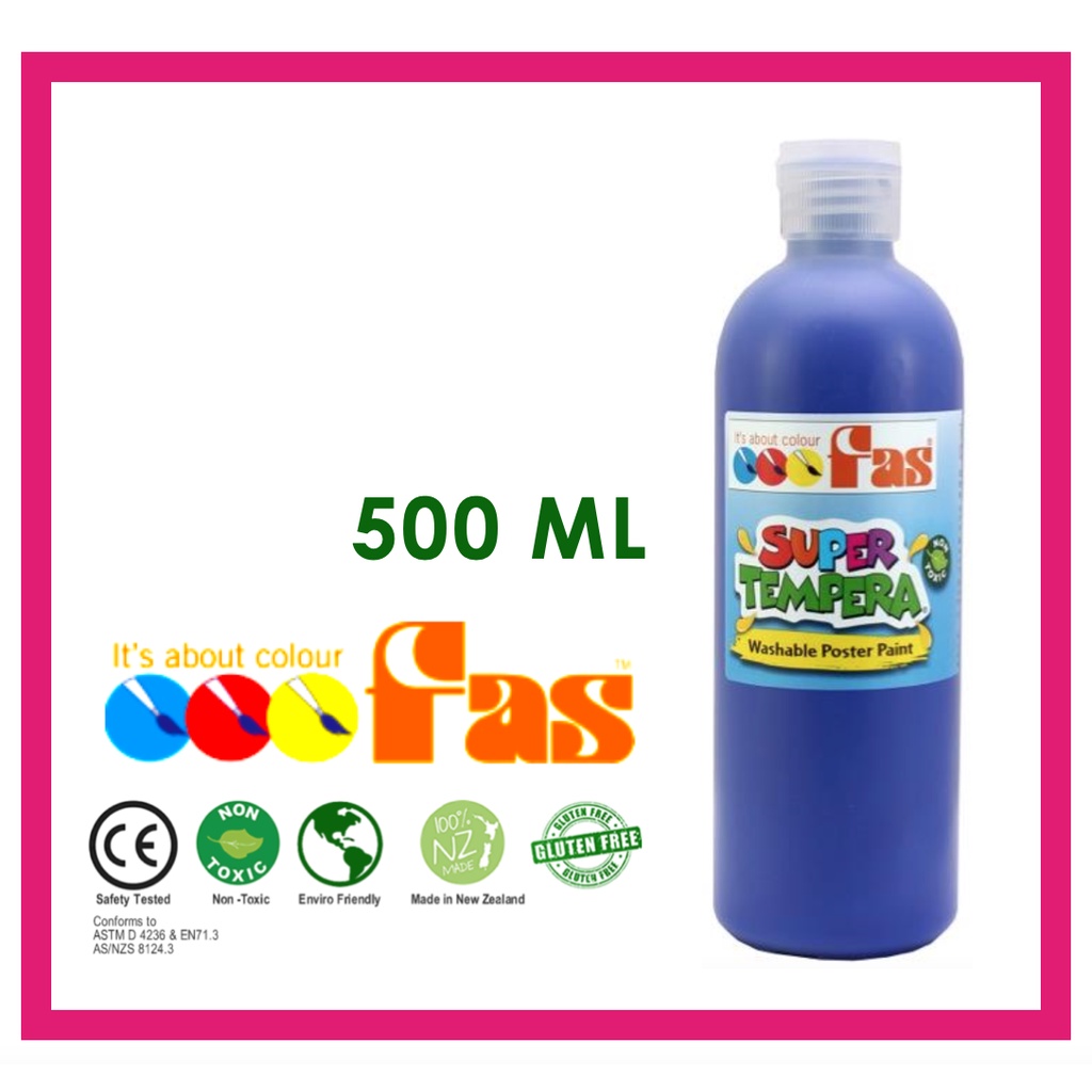 

FAS SUPER TEMPERA WASHABLE POSTER PAINT 500 ML BIRU TUA - ULTRAMARINE BLUE
