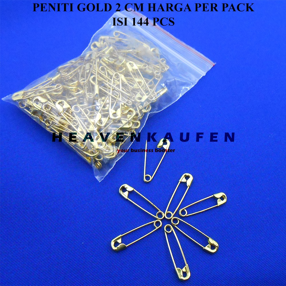 Peniti Kecil 2 cm Warna Gold Emas Newey Harga Per Pack isi 144 pcs Bagus