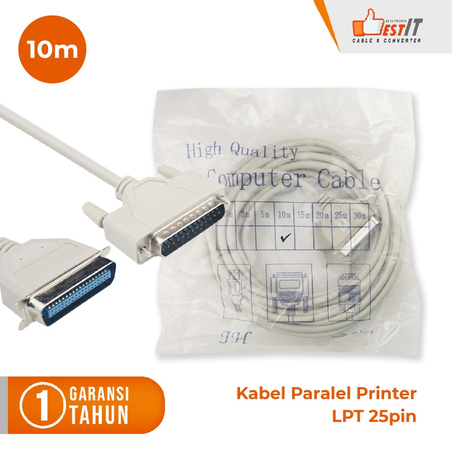 Kabel Paralel Printer LPT 25pin Panjang 10 Meter