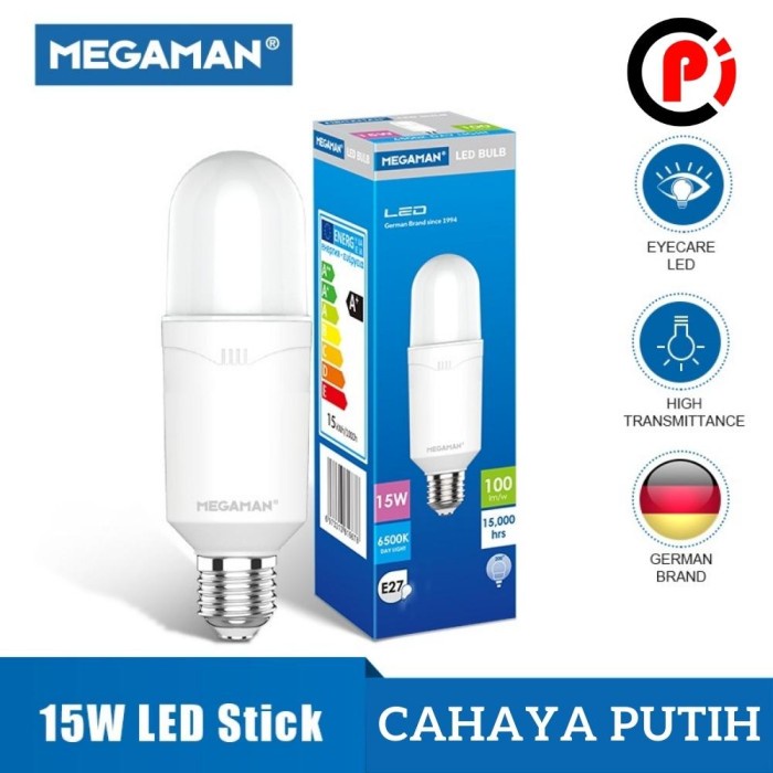 MEGAMAN Lampu LED Stick Stik 15W 15Watt Cahaya Putih 6500K CDL Bohlam