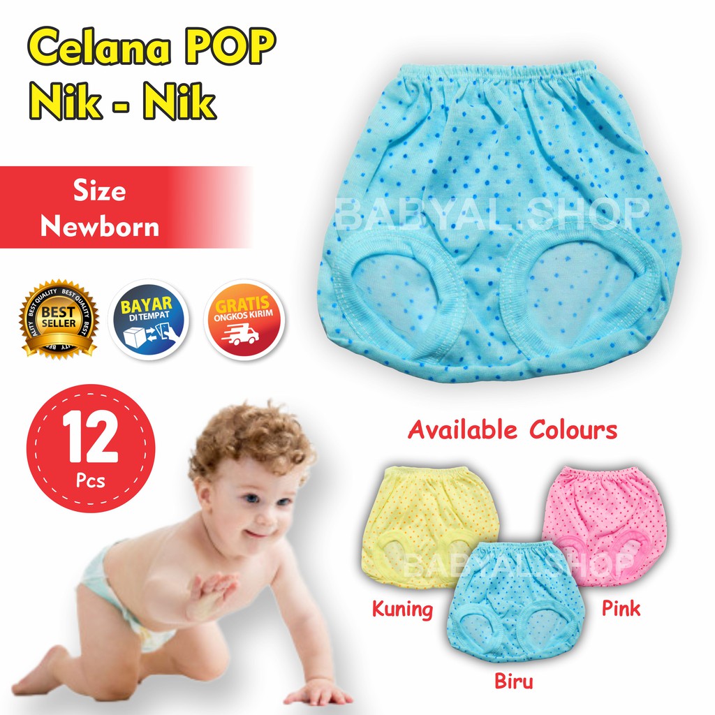  1  Lusin  Celana  Pop Bayi  Murah Motif Nik Size New Born 