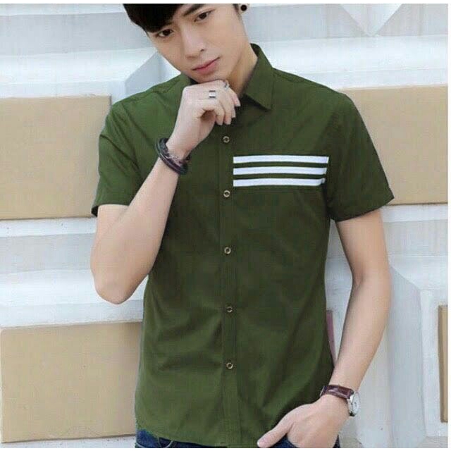 Kemeja Pria DANNY / Bahan Katun / Lengan pendek / Kemeja Polos [ Size M L XL ]