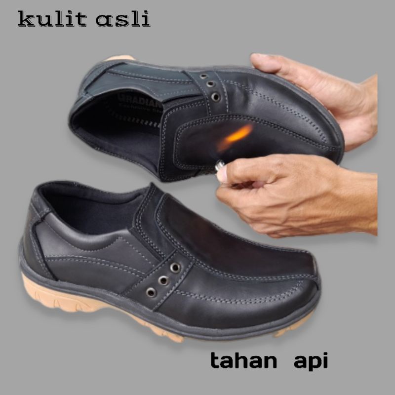 sepatu pria kulit/ sepatu santai/ itu santai slip on/ sepatu casual/ sepatu kerja/ sepatu COD bayar di tempat