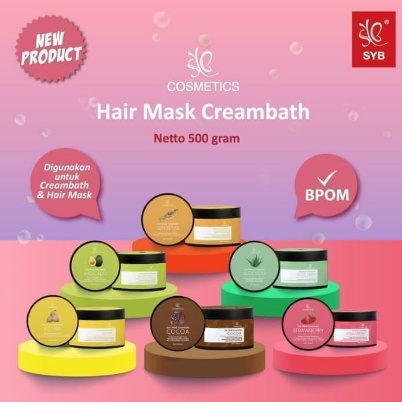 ⭐BAGUS⭐ SYB HAIR MASK CREAMBATH 500GR / MASKER RAMBUT SYB BPOM