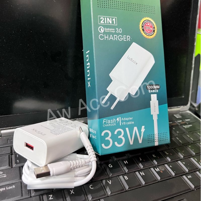 Flash Charger infinix Type C 33W Quick Charge Quallcom 3.0 Usb C 3A