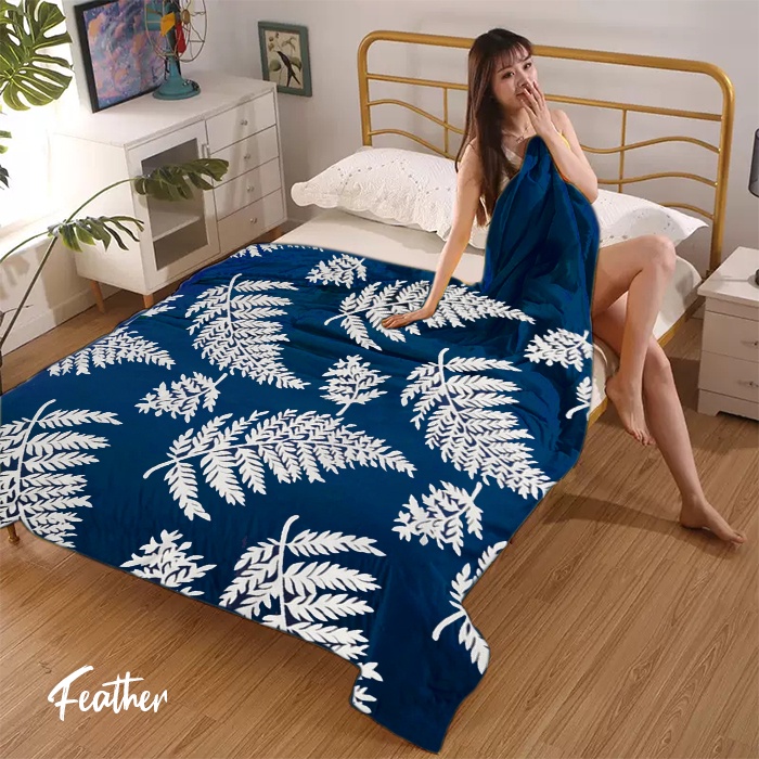 COD - Selimut Bulu Halus Ukuran  175x125cm Motif Dewasa-Feather