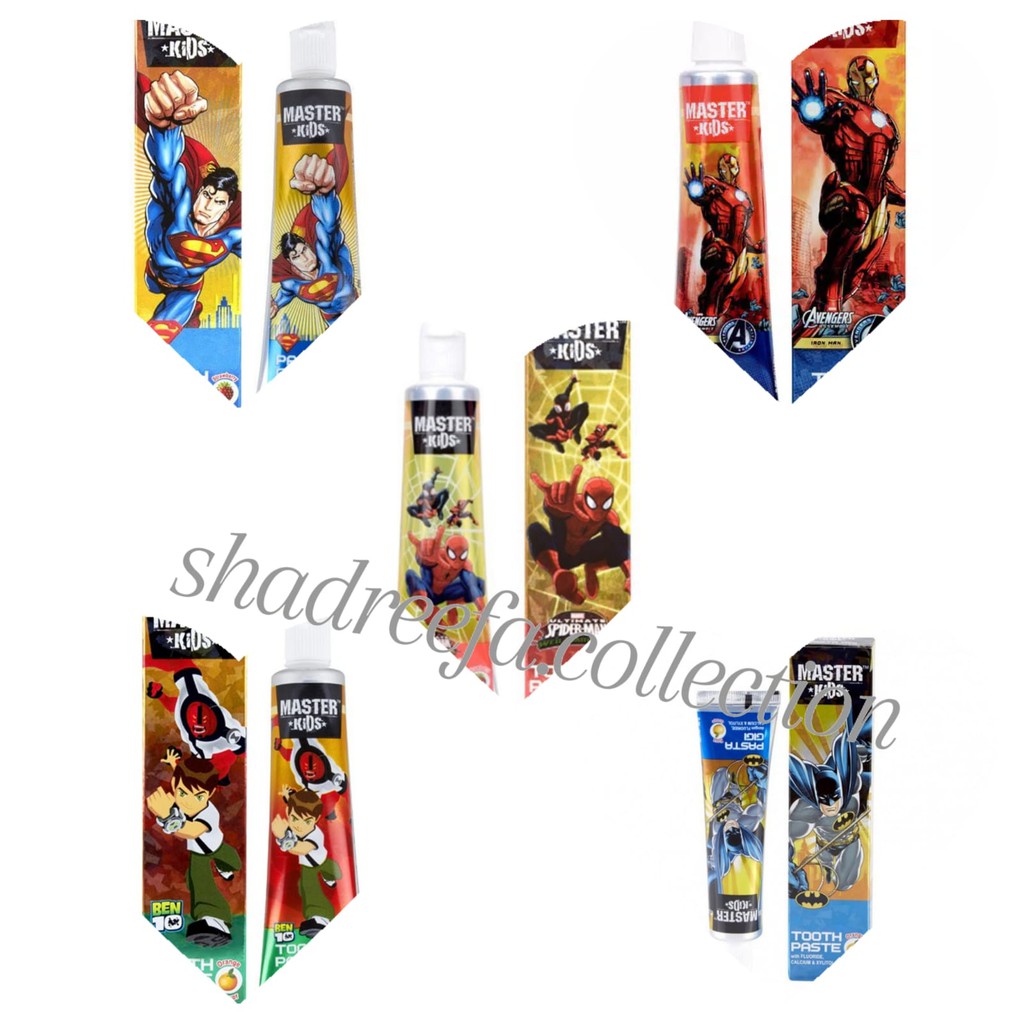 Toothpaste MASTER KIDS dan B&B 50 gram/ODOL/PASTA GIGI ANAK AVENGERS/BARBIE/LITTLE PONNIE