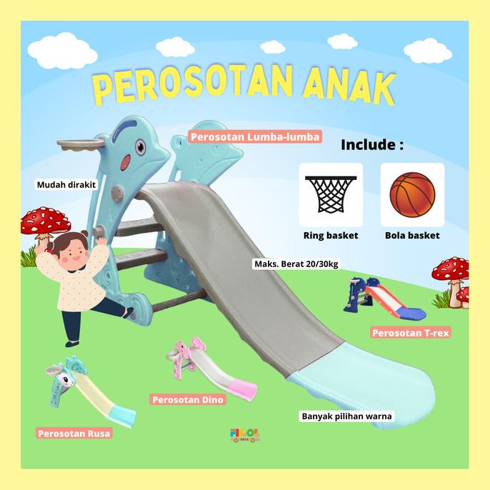 mainan perosotan anak dino VRT270 Perosotan dino