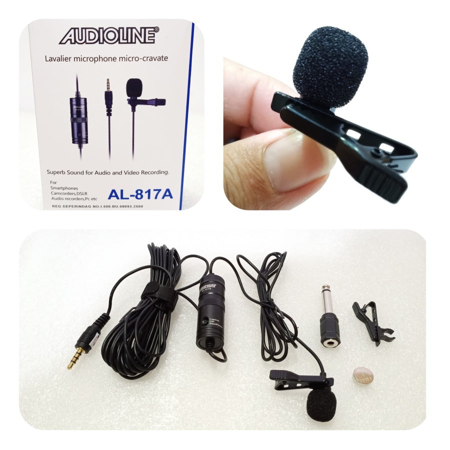 MIC KABEL KLIP ON AUDIOLINE AL 817A MICROPHONE CONDENSER