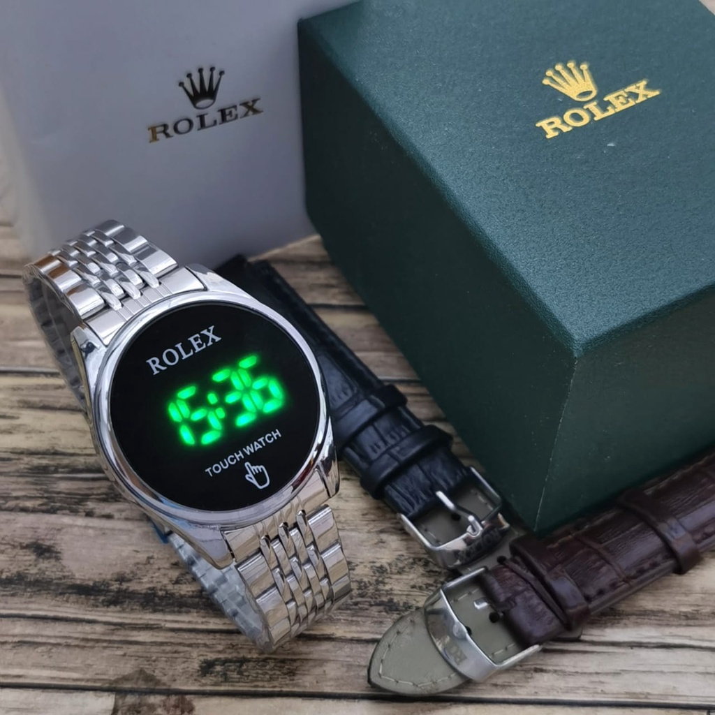 [ COD ] Jam Tangan Fashion Pria / Wanita Rolex Digital Touch Watch YL Plus Box & 1 Tali Random