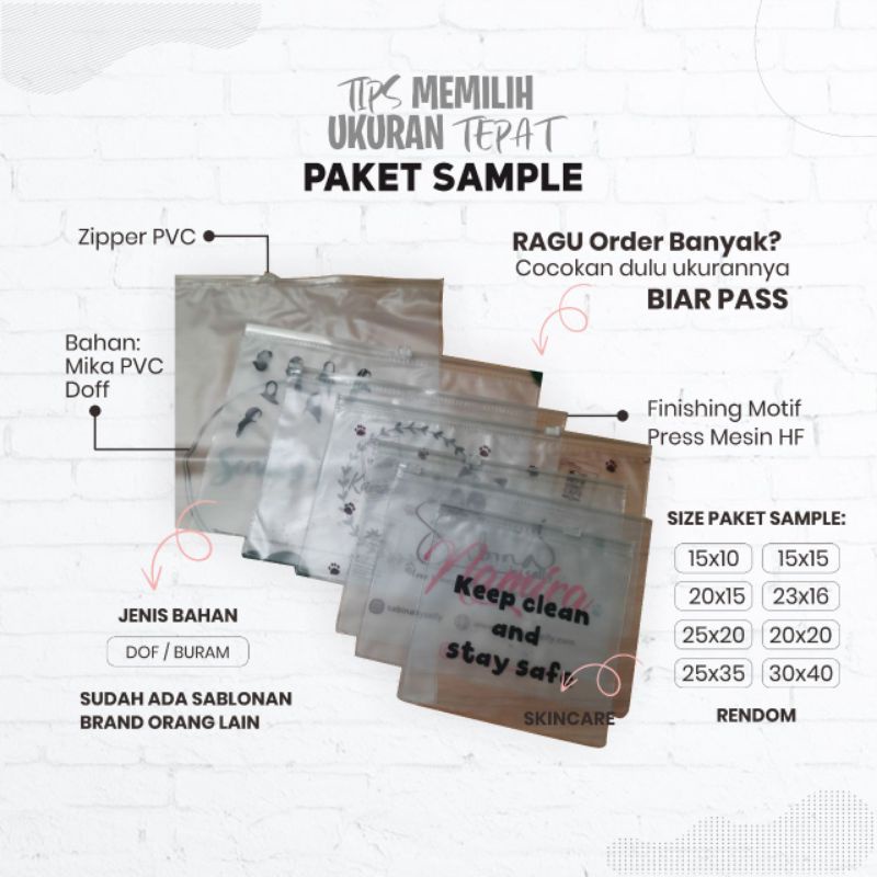 Paket Sample Ukuran Pouch