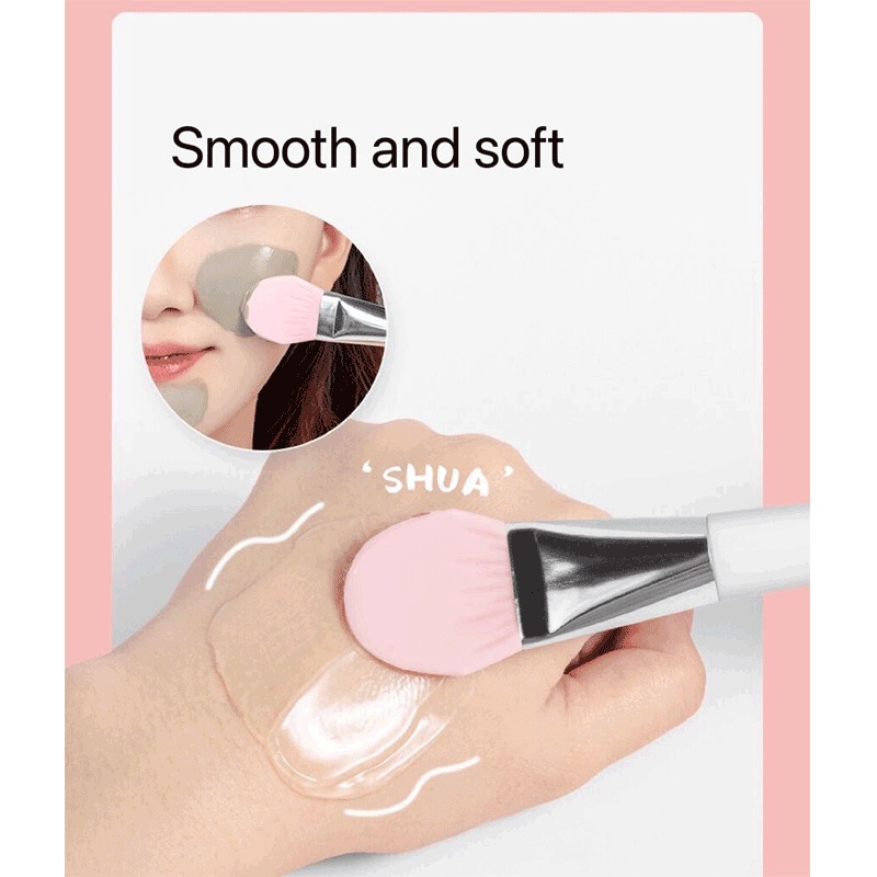 Brush Silikon Dua Sisi Untuk Aplikator Masker Lumpur / Foundation