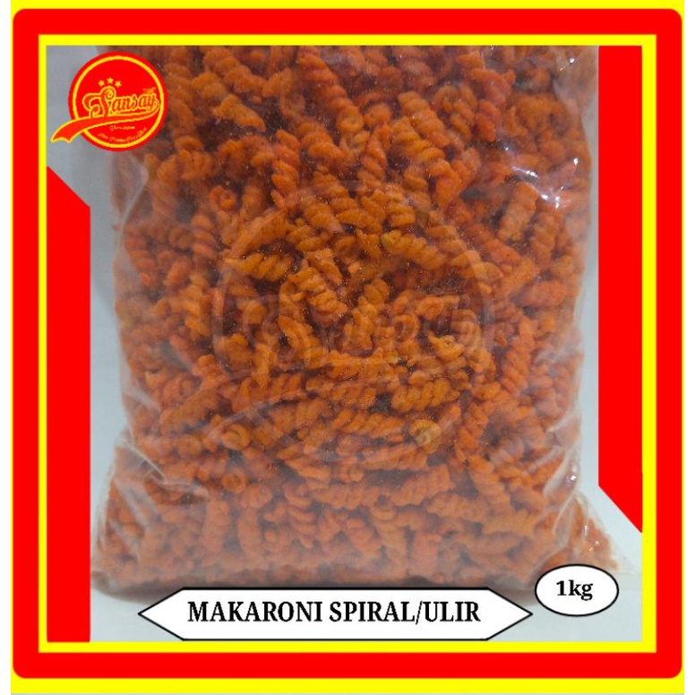 

ANEKA MAKANAN RINGAN PEDAS, MAKARONI BANTET BENTUK SPIRAL/BENTUK PIPA. 1kg