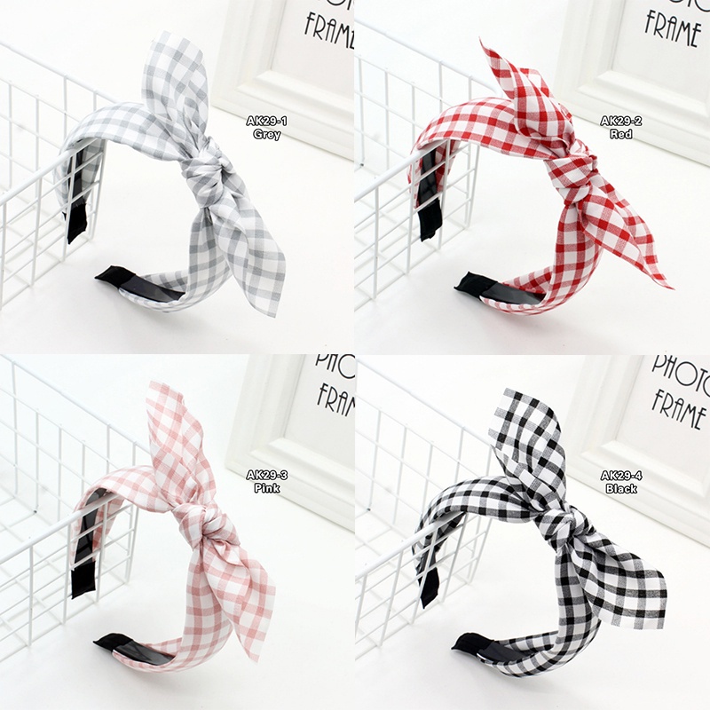 HEADBAND BANDO PITA WANITA KOREA MOTIF BANDANA POLOS FASHION AKSESORIS RAMBUT IMPORT AK29